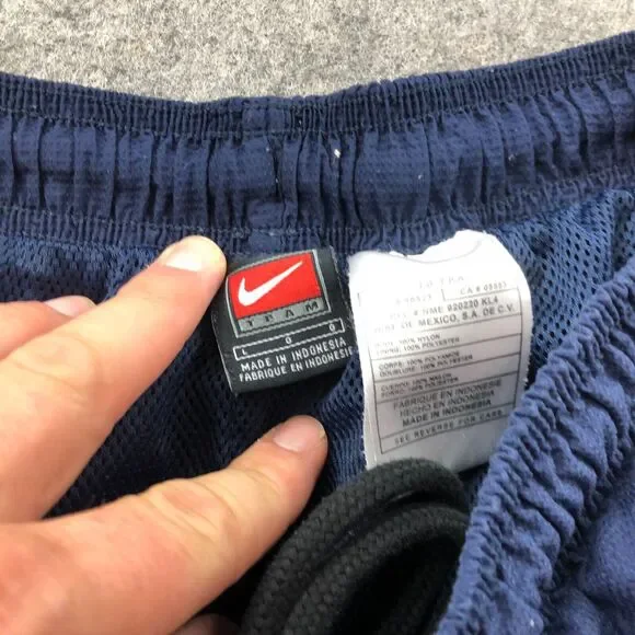 Vintage NIKE Pants Men Large Blue Windbreaker Track Embroidered Warm Up Y2K * - Picture 9 of 14